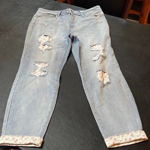 Judy Blue flower patch skinny jeans